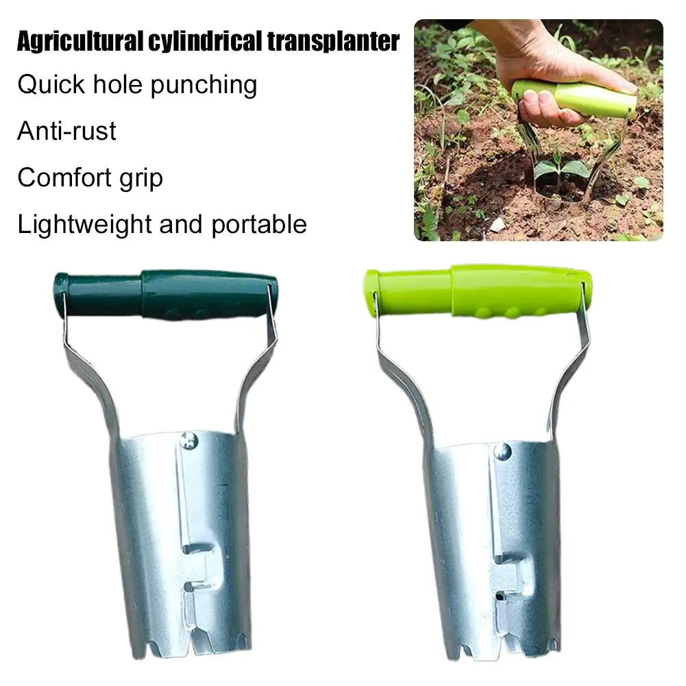 1Pcs Seeder Excavator Horticultural Wood Handle Hole Drilling Seedling Transplanting Flower Planting Seedling Planter