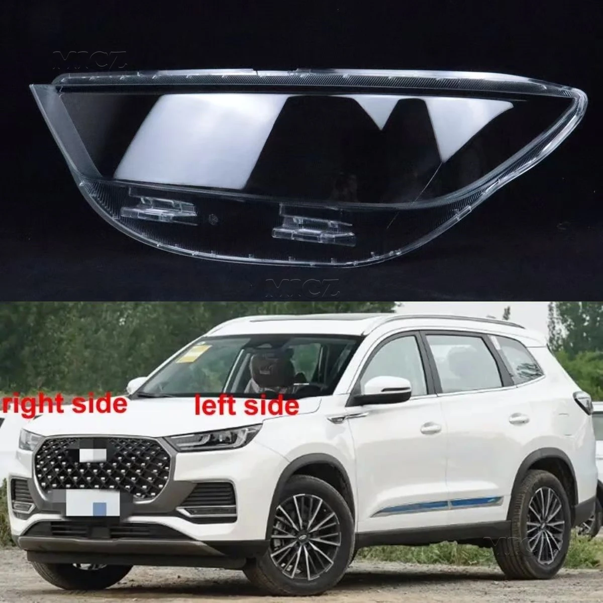 For Chery Tiggo 8 Plus 2021 2022 2023 Headlamp Housing Transparent Mask Cover Headlight Shell Plexiglass Replace Original Lens