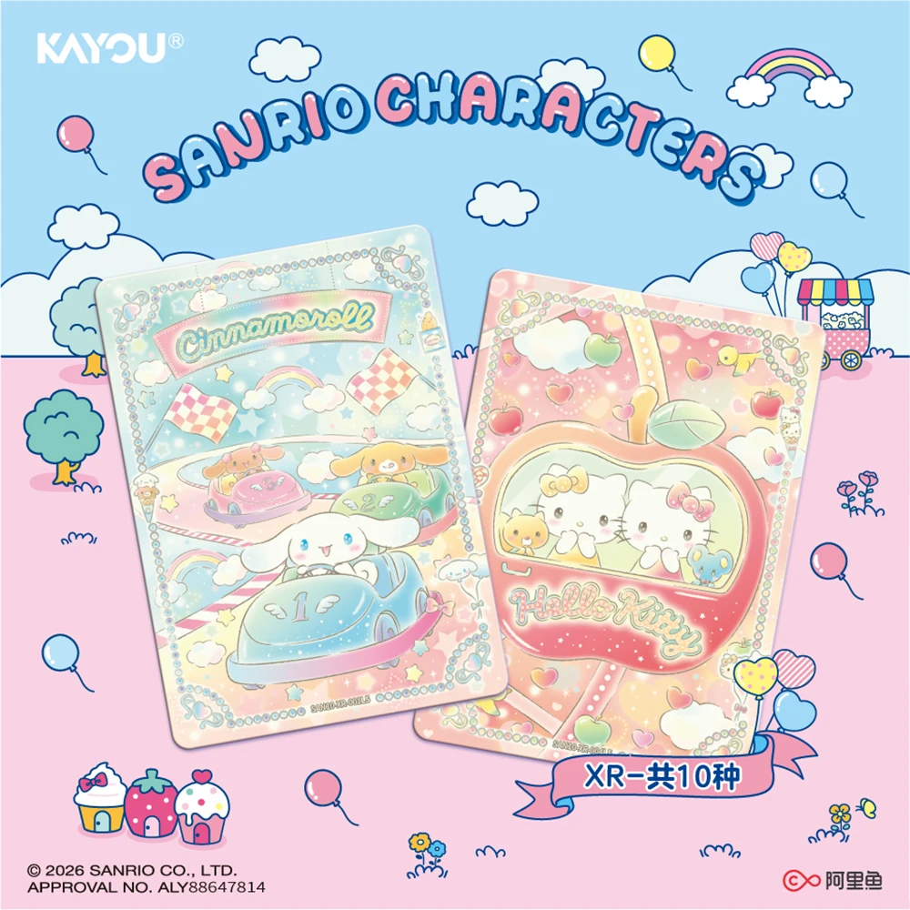 Kayou Original Sanrio Anime Collection Cards Cinnamoroll Pochacco Amusement Park Happy Play Vitality Lovely Jigsaw Cards Toys