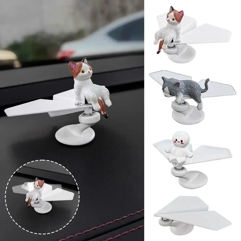 

360° Rotating Airplane Car Dashboard Decor Novelty Auto Accessories For Interior Decoration, Wind-Powered Spinning Desk Toy
