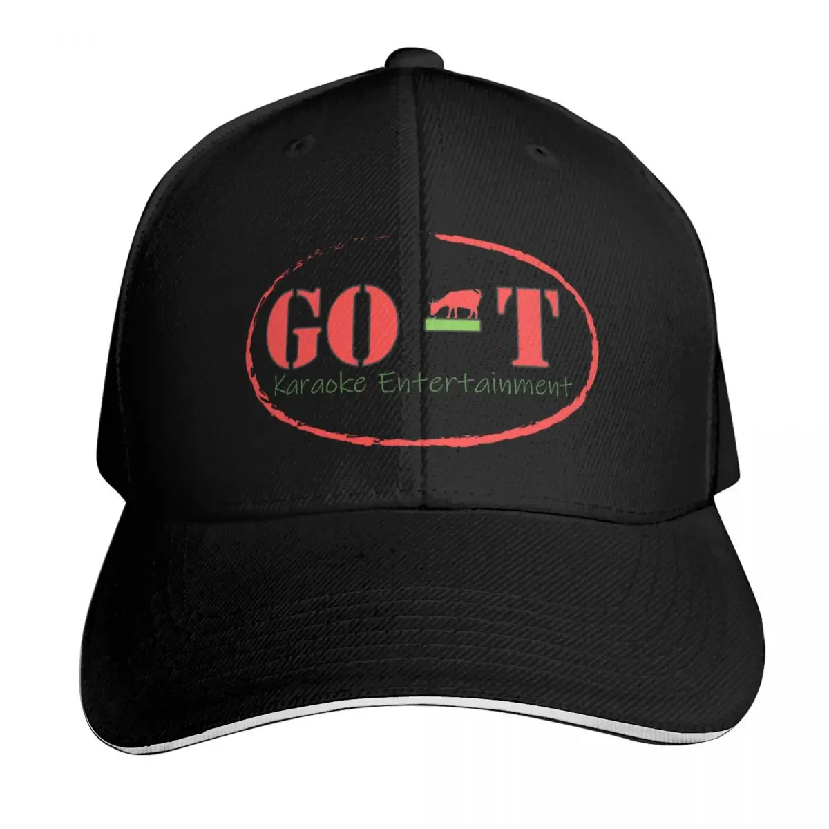 GO-T Karaoke Entertainment Logo Baseball Cap Six Panel Structured Crown Sun Protection UPF 50+ Breathable Mesh Back