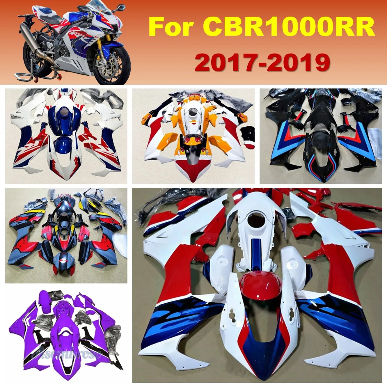 

ABS Plastic Fairings for Honda CBR1000RR 2017 2018 2019 Full Body Kits Cowling CBR 1000 RR 17-19 Fairings CBR1000
