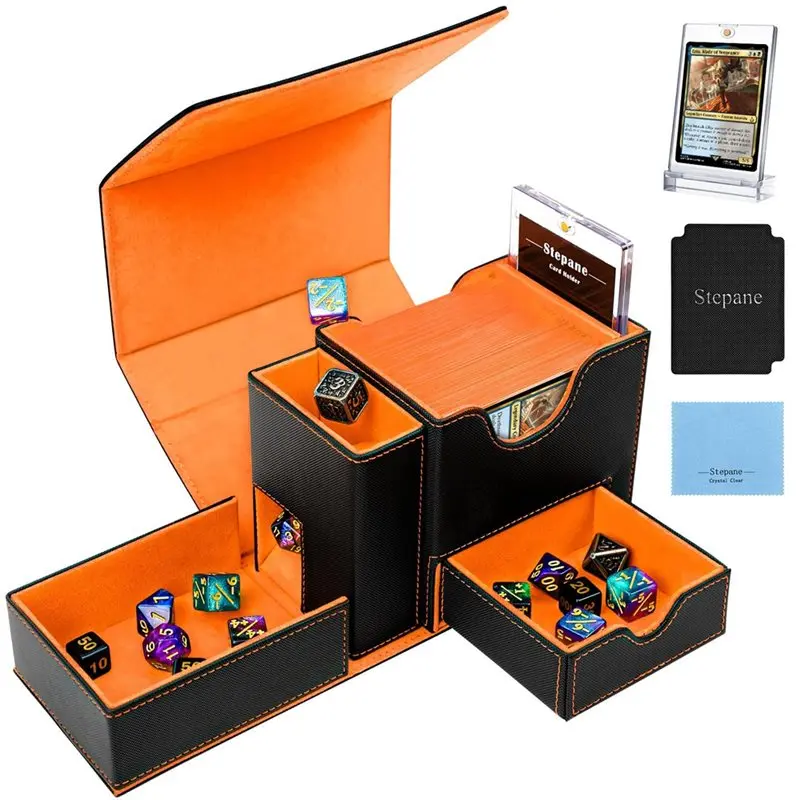The Academic Deck Box Dice And Isolation Card PU Leather Card Holder Grey