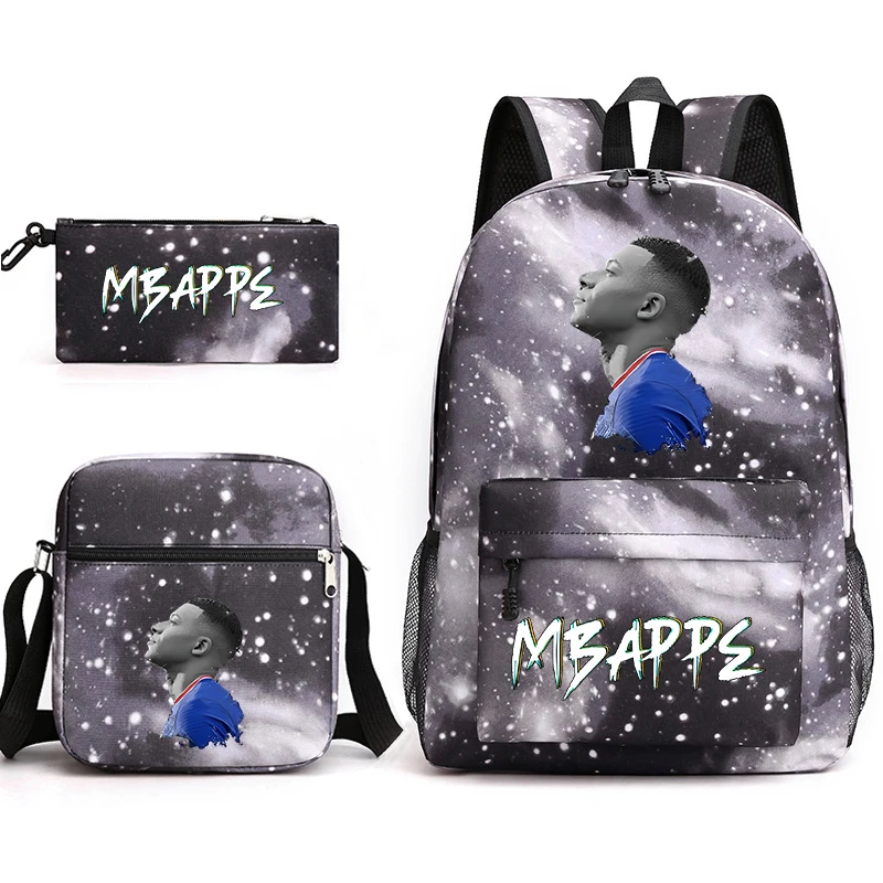 printed student schoolbag 3-piece set youth backpack pencil case shoulder bag set universal for boys and girls