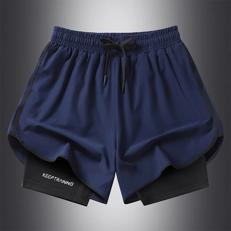 Pantaloncini da corsa mimetici Pantaloncini sportivi da palestra da uomo 2 in 1 Allenamento ad asciugatura rapida Allenamento Palestra Fitness Pantaloni corti da jogging Pantaloncini da uomo estivi