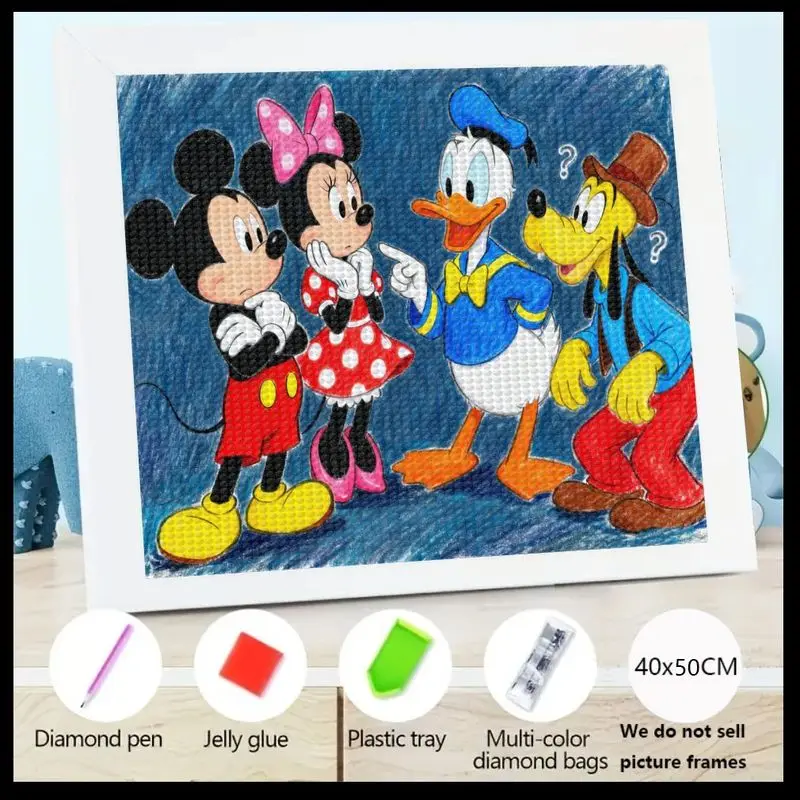 

1 шт., набор для алмазной живописи с героями мультфильмов Диснея для детей и взрослых, 5D полная дрель, Микки, Минни, Дональд Плутон, друзья, художественный набор, сделай сам, кристалл Рейн