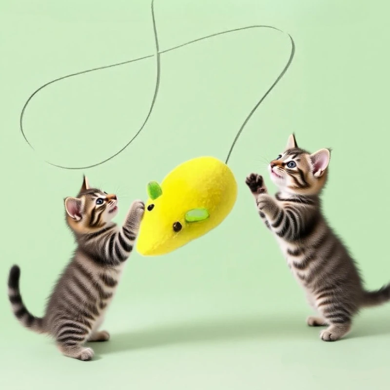 5 قطعة مقلد الماوس القط ألعاب من نسيج مخملي لدغة مقاومة السبر جرس التفاعلية هريرة لعبة الذاتي indulgent تنظيف الأسنان لعبة القط