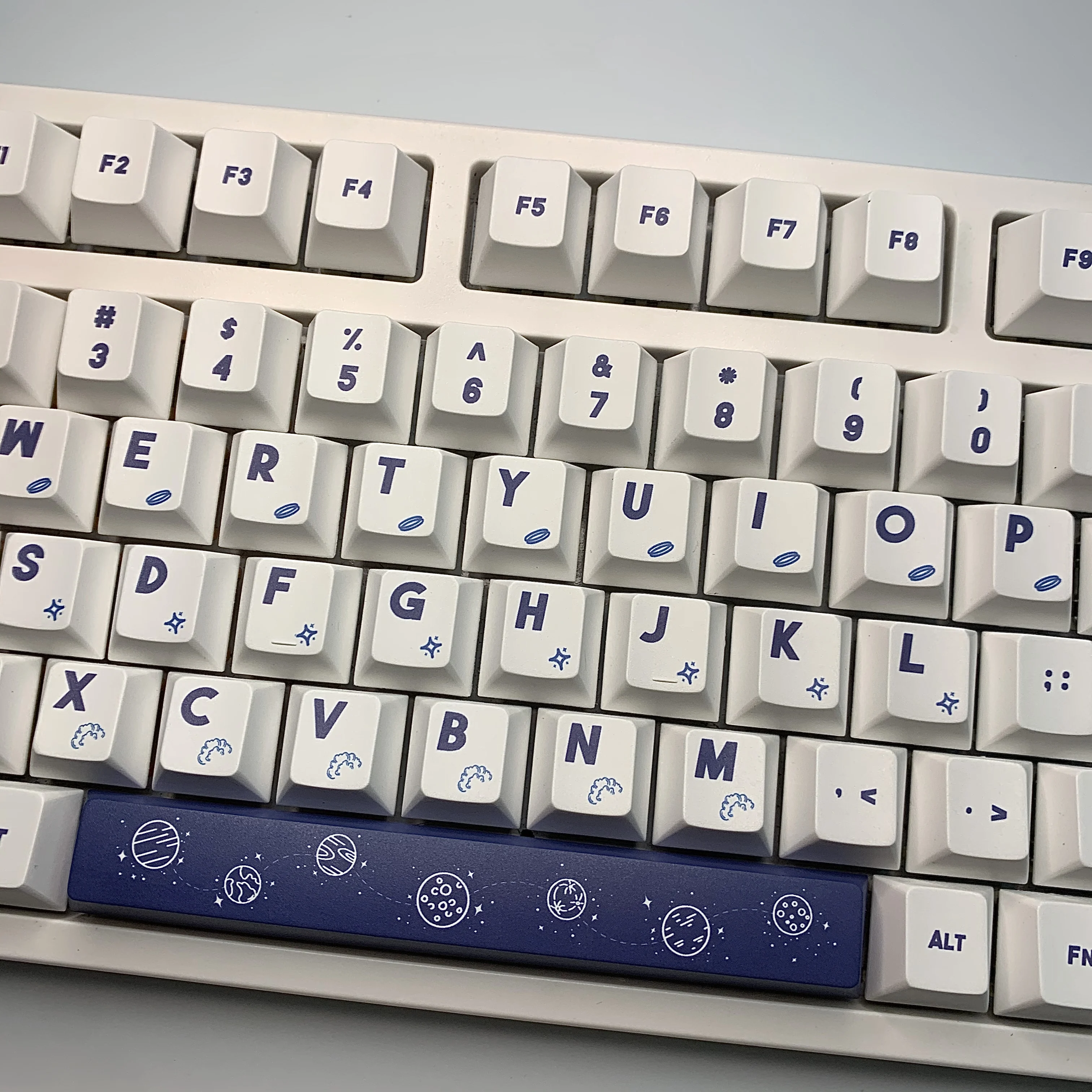 Teclas PBT con temática aeroespacial, teclas personalizadas con personalidad, perfil de cereza, para teclado mecánico, 126 teclas, minimalismo