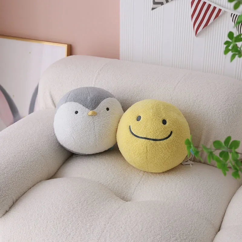 Penguin Plush Toys Cute 24cm Smile Duck Stuffed Dolls Round Soft Plush Toy Throw Pillow Birthday Gift For Kids Home Bed Decor