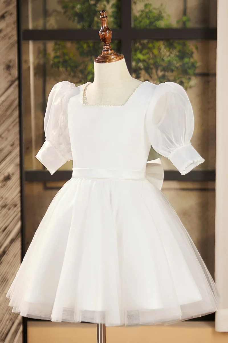 Robe de princesse pour enfants, robe de mariée chic, à fleurs, pour petite fille, hôte d'anniversaire, Costume de spectacle de Piano