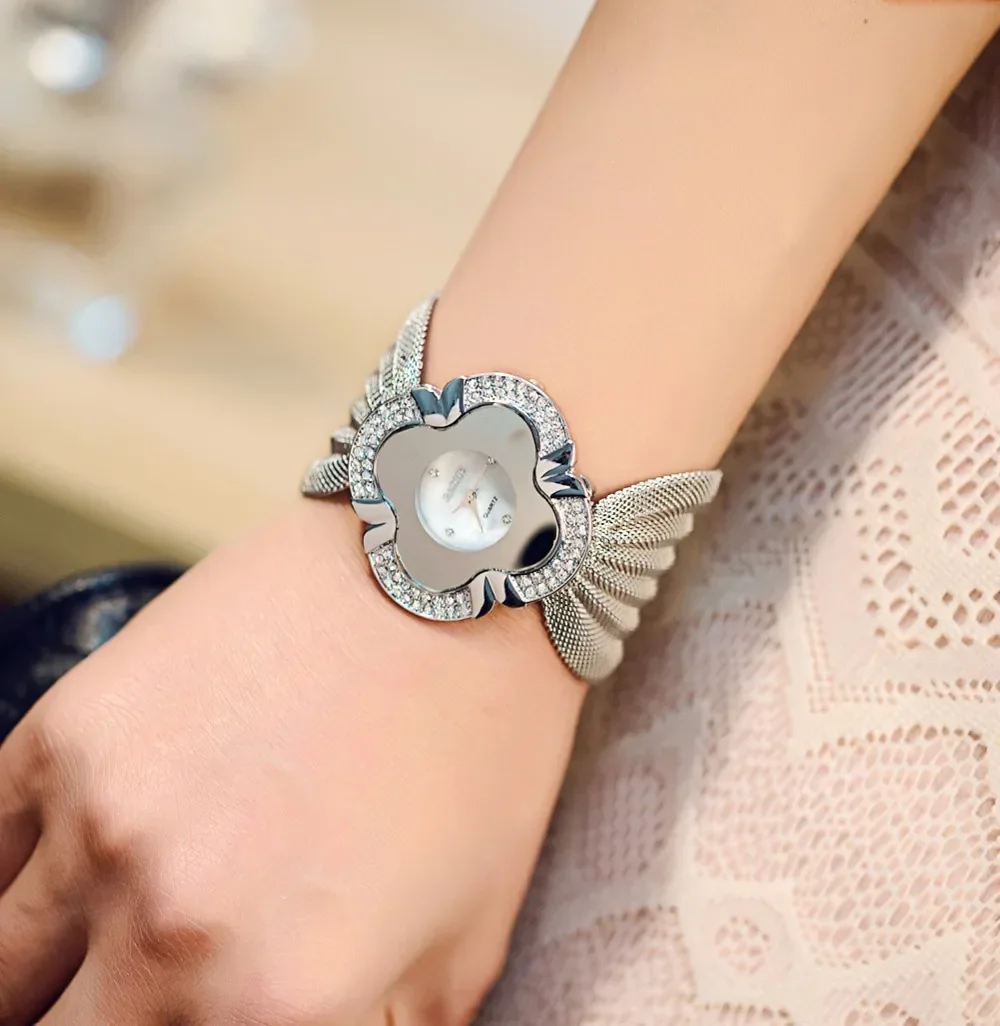 Women Watch Bracelet Luxury fashion Popular diamante butterfly mesh watchband women quartz watch dress wristwatch Fritillaria