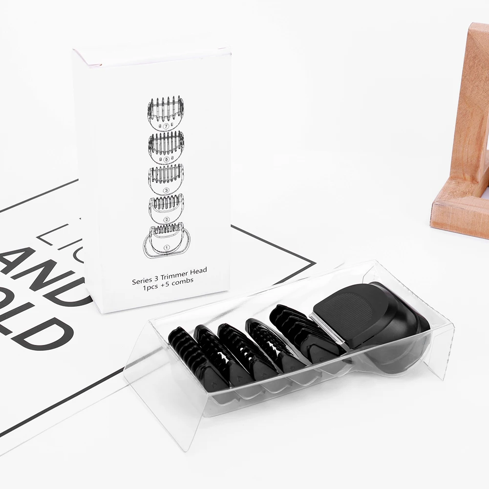 Kepala Trimmer Seri 3 dengan 5 Sisir Pemandu, Kepala Pengganti Alat Cukur, Pengganti Kepala Alat Cukur untuk 380s‑4 3040 3045 300s 301s 310s 3000s