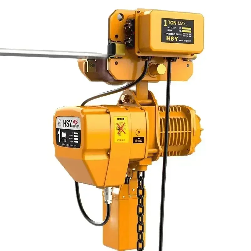 Running Electric Hoist with Sports Car, 1-5t, 220V/380V, Industrial Crane, Remote Control Movable