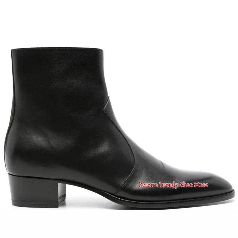 

Autumn Winter Cowhide Chelsea Boots for Men British Style Brown Suede Leather Side Zipper High Top Boots Party Dress Shoes
