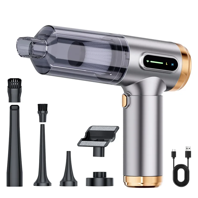 

Car Vacuum Cleaner Strong Suction Brushless Motor High Power LCD Screen Pumping Charging Four-in-One Blowing Dust Machine