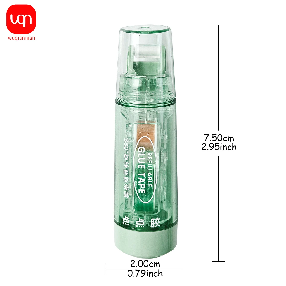 WQN 1 قطعة + 1 مجموعة بديلة. قلم غراء مدبب على الوجهين مع 360 درجة ° رأس دوار، ألوان عشوائية، صنبور لاصق عالي الجودة #4