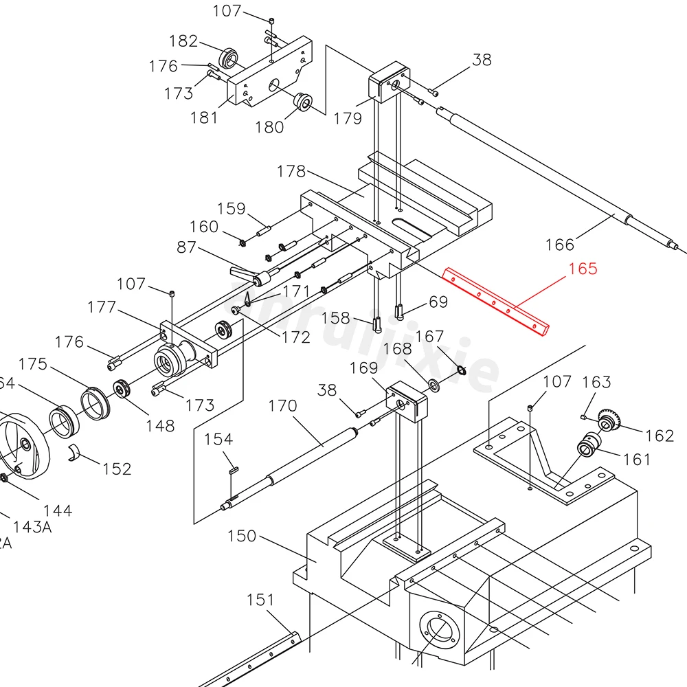 Gib for Y -Axis ,Length 210 mm,  SIEG SX3-165&JET JMD-3&BusyBee CX611&Grizzly G0619 Portrait wedge