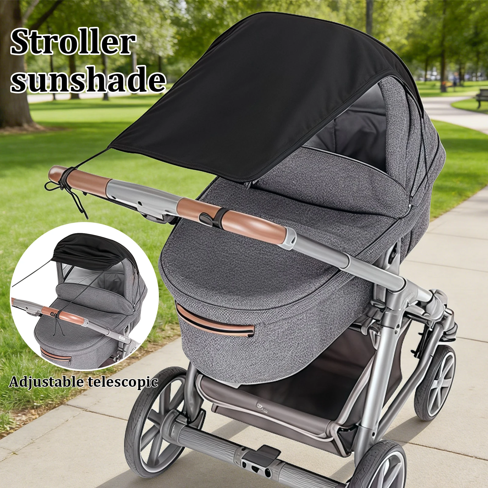 

1 шт., Солнцезащитный козырек для детской коляски с эластичным шнурком, легко хранить, летний аксессуар для защиты от солнца для новорожденных, для прогулочных колясок