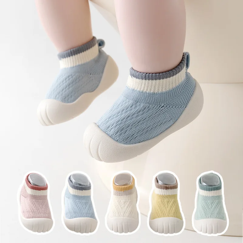 2026 New Toddler Walking Sock Shoes Soft Sole Breathable Non Slip Floor Socks Warm Cold Proof Indoor Footwear 0-3 Years Old Baby