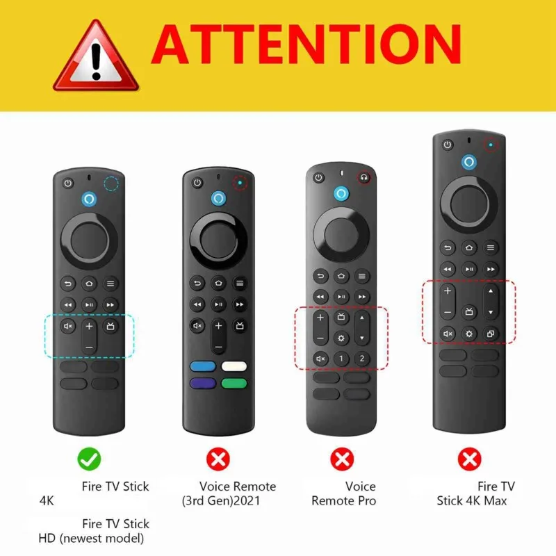 A33T-Silicone Dustproof Anti-Drop Protective Cover For Fire TV Stick HD/4K Remote Control Glow-In-The-Dark Case