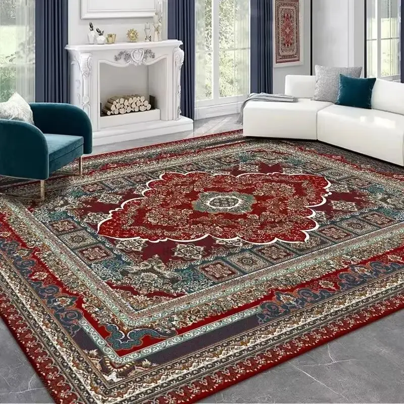 VIKAMA Classic Vintage Persian Rugs, Non-Slip Bedroom Decorative Rugs, Living Room Area Rugs, European-Style Home Decor