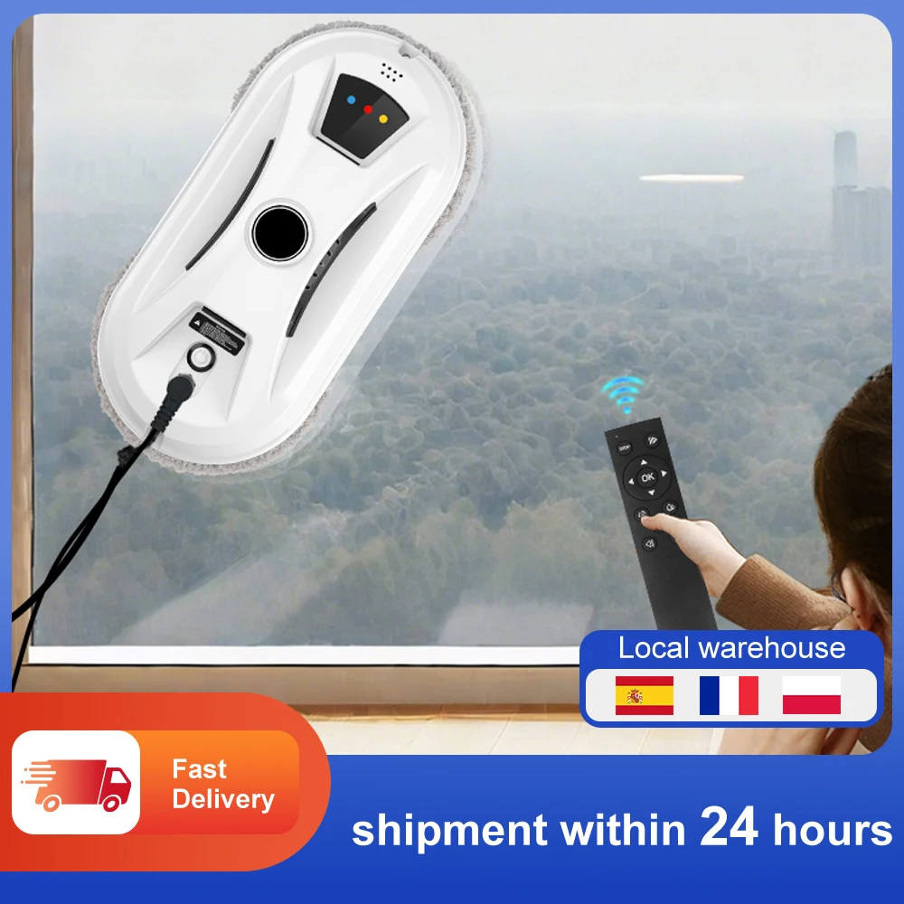 Robot Window Cleaner, 5600PA Automatic Ultra-thin Vacuum Window Cleaner, Remote Control Household Electric Window Glass Wiper