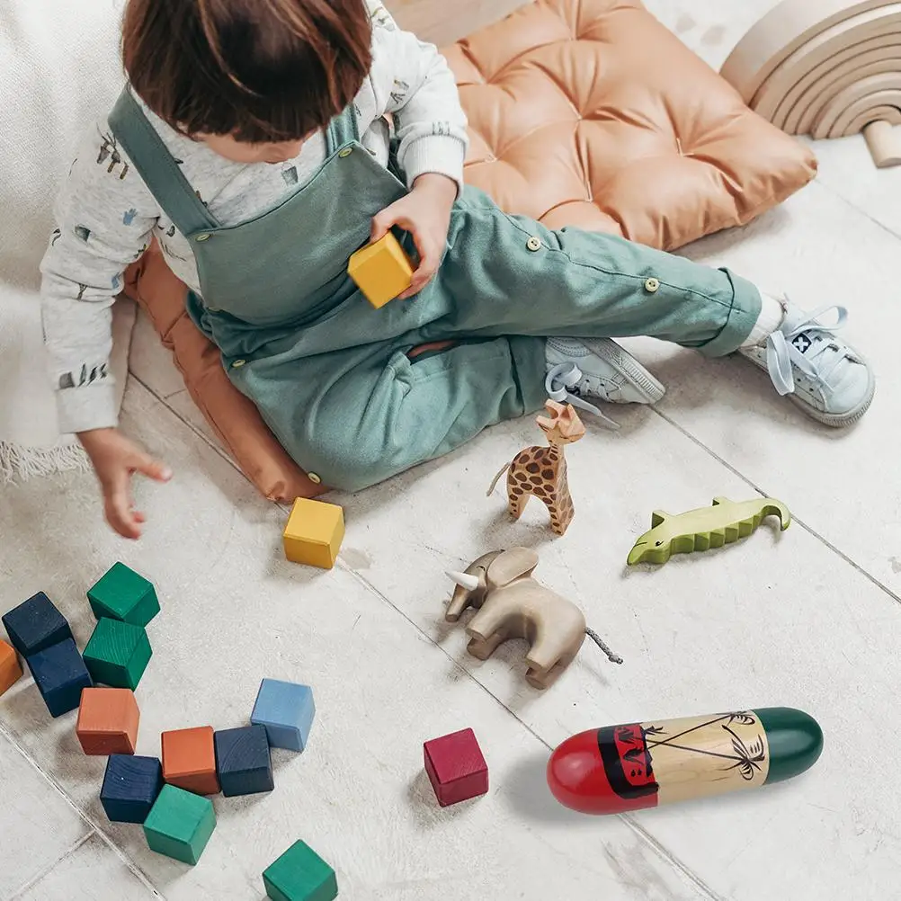 Juguete de tambor de madera, instrumento de percusión, juguete educativo Musical, juguetes para niños, tubo de sonido de lluvia, juego recreativo para bebés