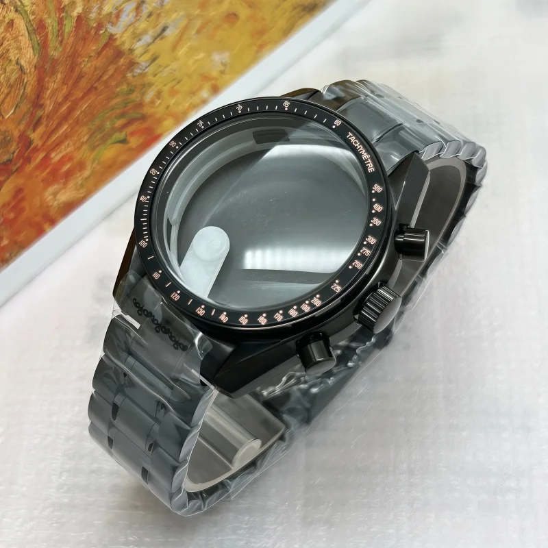 39.7mm Speedmaster Watch Case 20mm Strap Fit VK63 VK64 Movement 32.5mm Dial Watch Hands Gold/Rose Gold/Black/Watch Repair Parts image 3