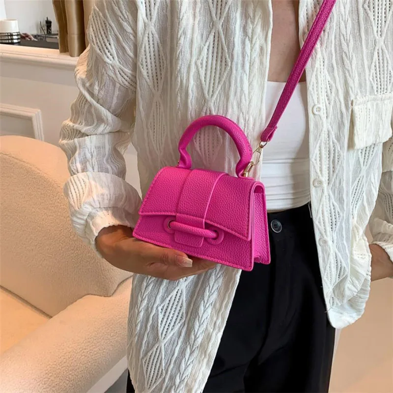 

Fashion Solid Color Small Tote Crossbody Bag, Stylish Mini Handbag Mobile Phone Coin Purse, Adjustable Strap, Magnetic Closure,2
