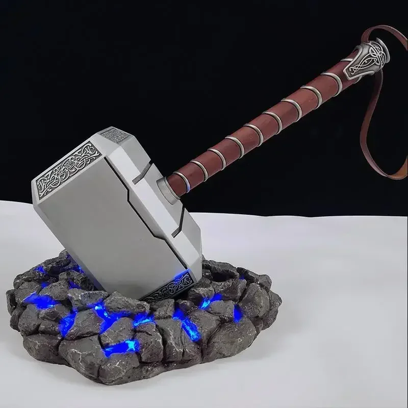 Full Metal CATTOYS end collection quality of 1/1 Thor hammer mjolnir movie props adult Cosplay costume party LED light of Base