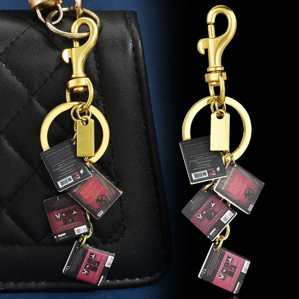 Miniature Book Keychain Aesthetic Mini Book Charm Metal Bag Accessory for Kindle Zipper Pull Unique Bookish Gift Booktok Lovers