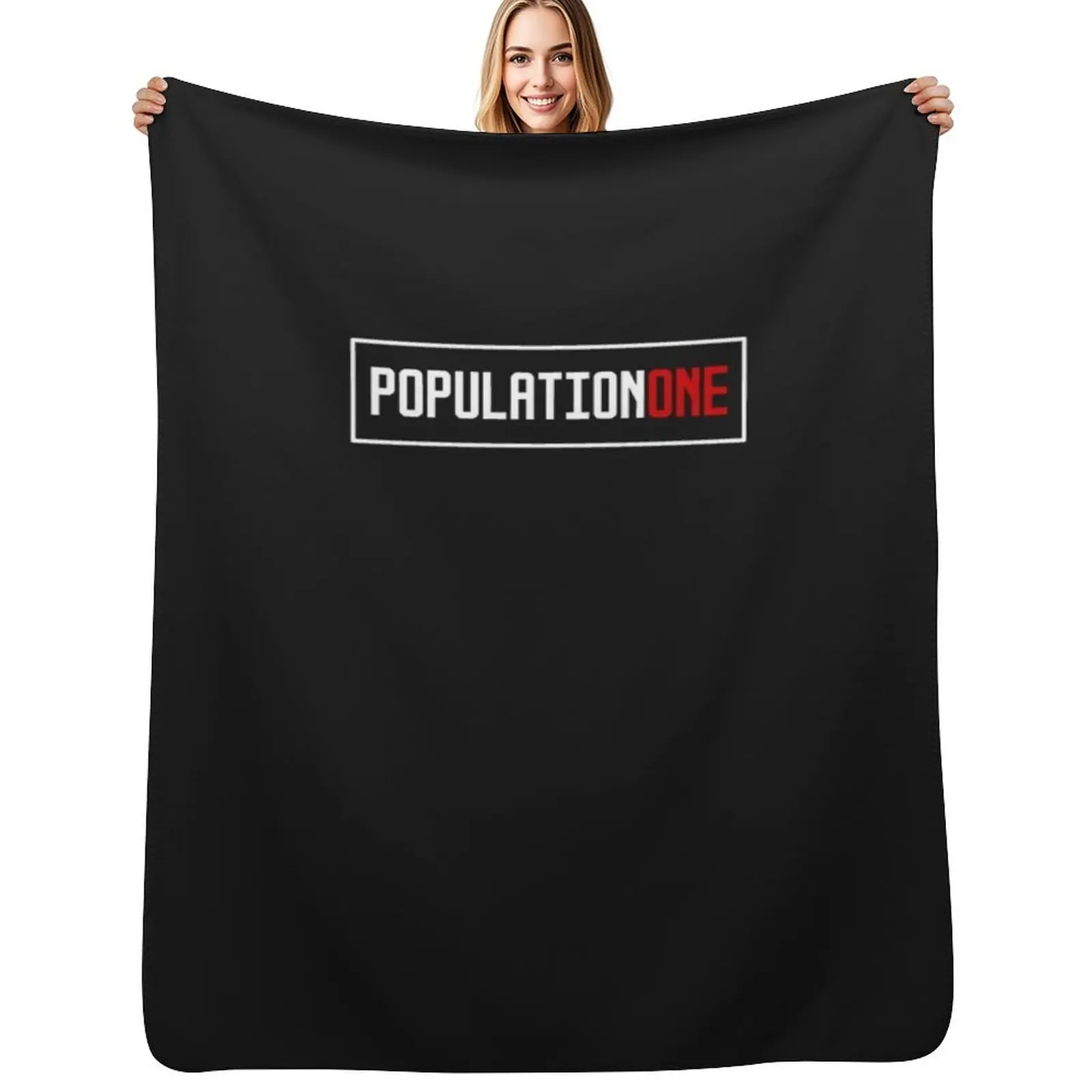 

Population one logo Classic T-Shirt Throw Blanket wednesday Personalized Gift Summer Luxury Designer Blankets