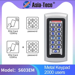 LED Backlight Metal Keypad Wiegand RFID Card Reader 125khz Access Control System Proximity Card Standalone 2000 Users Door Lock