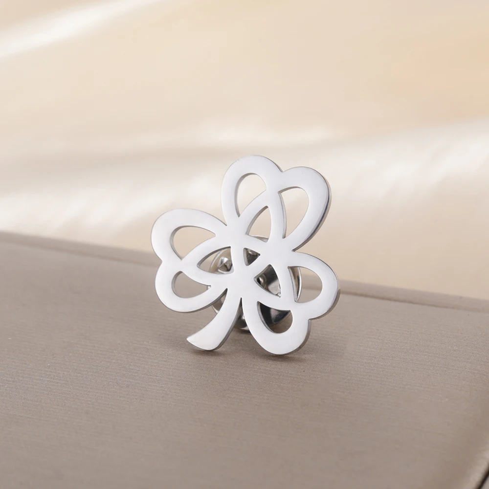 Dawapara Kleeblatt-Brosche mit Kleeblatt, Dreifaltigkeitsknoten, irisches Glückssymbol, St. Patricks Day, Edelstahlschmuck – Detail 20