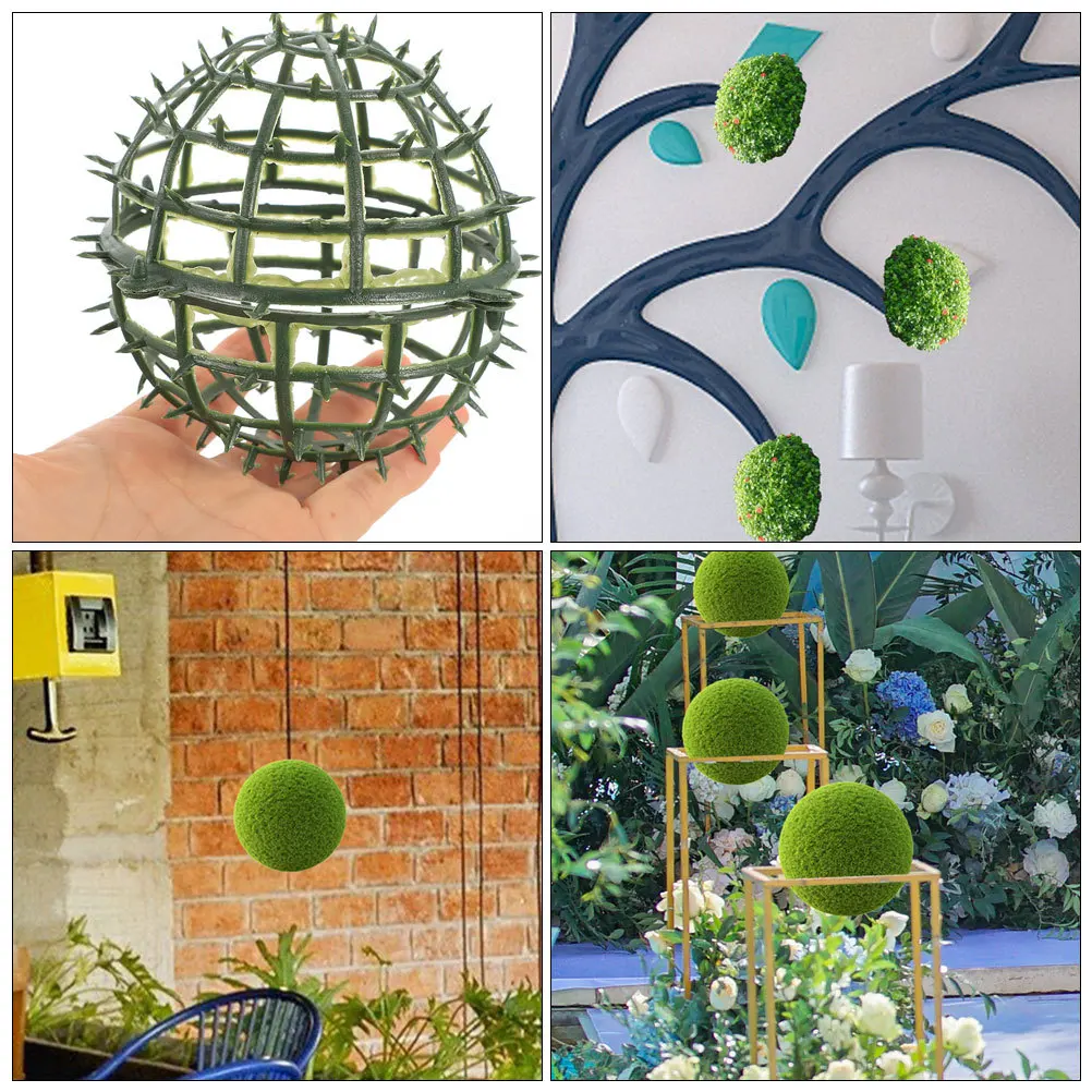 

3pcs Plastic Topiary Ball Frame Rack For Garden Backyard Wedding Decor Artificial Plant Holder Grass Ball Ornament Flower