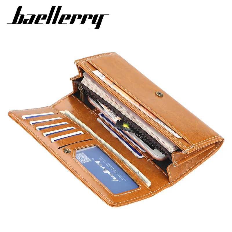 Baellerry Long Style Wallet for Ladies with Multiple Card Slots Zippered Mobile Phone Compartment Fashionable Versatile Handbag