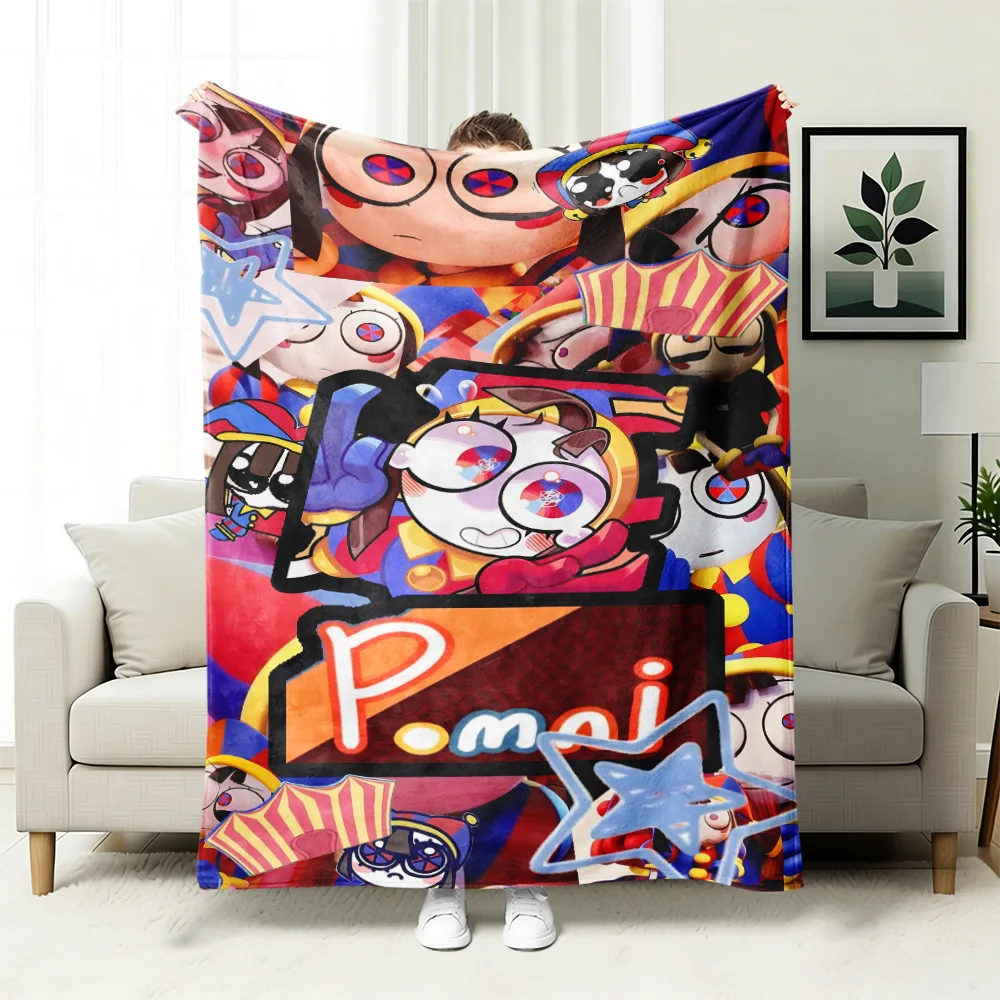 

Hot The Amazing Digital Circus Anime Cozy Super Soft Flannel Blanket Funny Theme Warm Throw Blanket for Living Room Home Decor