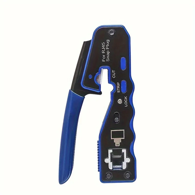 8P Pass Through RJ45 Crimping Tool, All-in-One Handheld Crimper for Cat5/Cat5e/Cat6/Cat6a Ethernet Cable Connectors