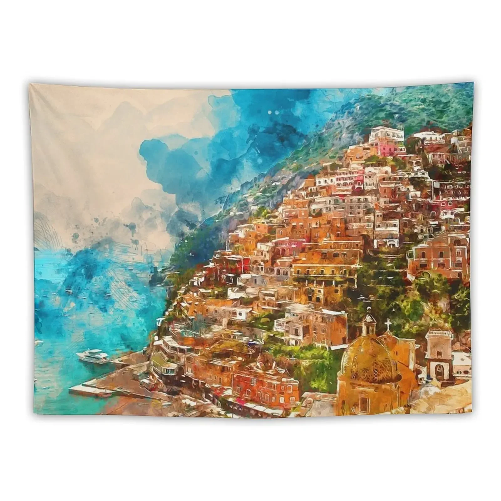 Amalfi, Italy Tapestry Decor For Room Decoration Pictures Room Wall Custom Aesthetics For Room Tapestry