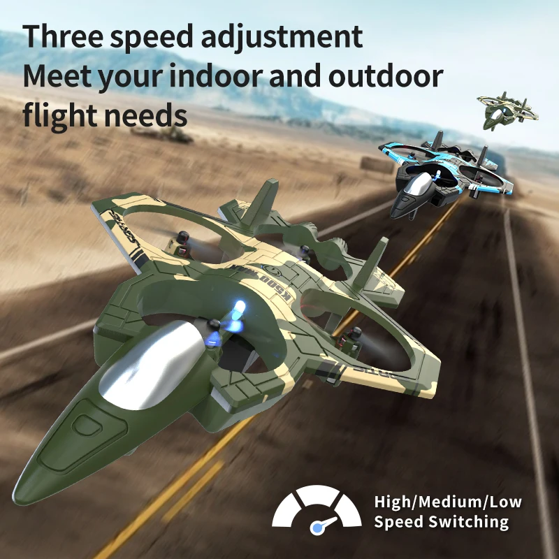 K500 Drone teledirigido 2.4G 360 °   Flip Fighter Jet Toy Avión RC flotante inteligente de altura fija