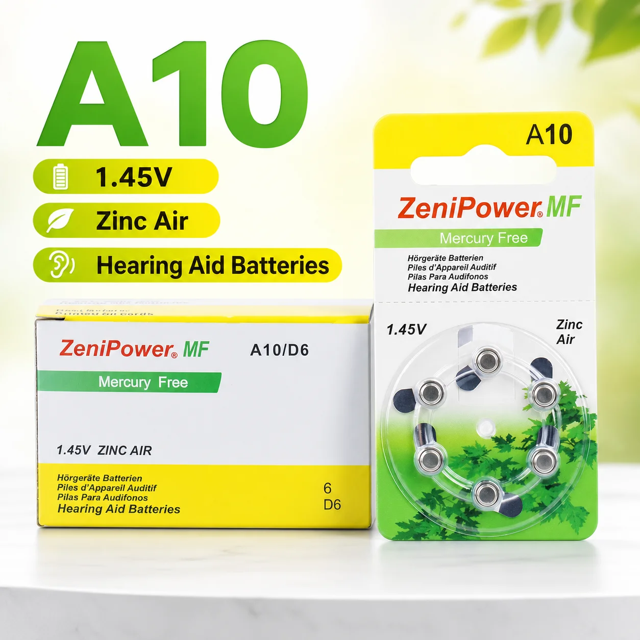 Zinc Air Hearing Aid Battery A10 PR70 10A Replacement Cells For Hearing Aid 60pcs Box Button Cell Battery Pack