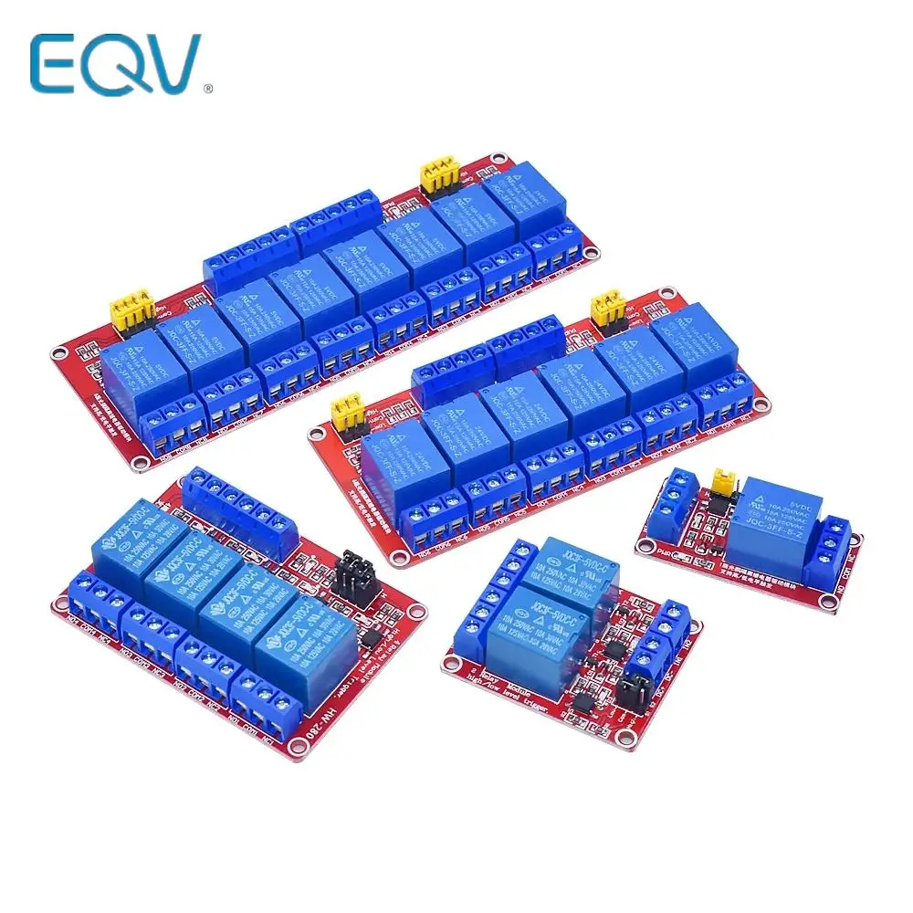 1 2 6 4 8 Channel 5V 12V 24V Relay Module Board Shield with Optocoupler Support High and Low Level Trigger for Arduino