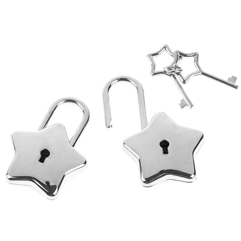 Mini Star Shape Archaize Padlocks Locker Security Key Lock With Key Luggage Lock For Travel Jewelry Box Diary Book Suitcase