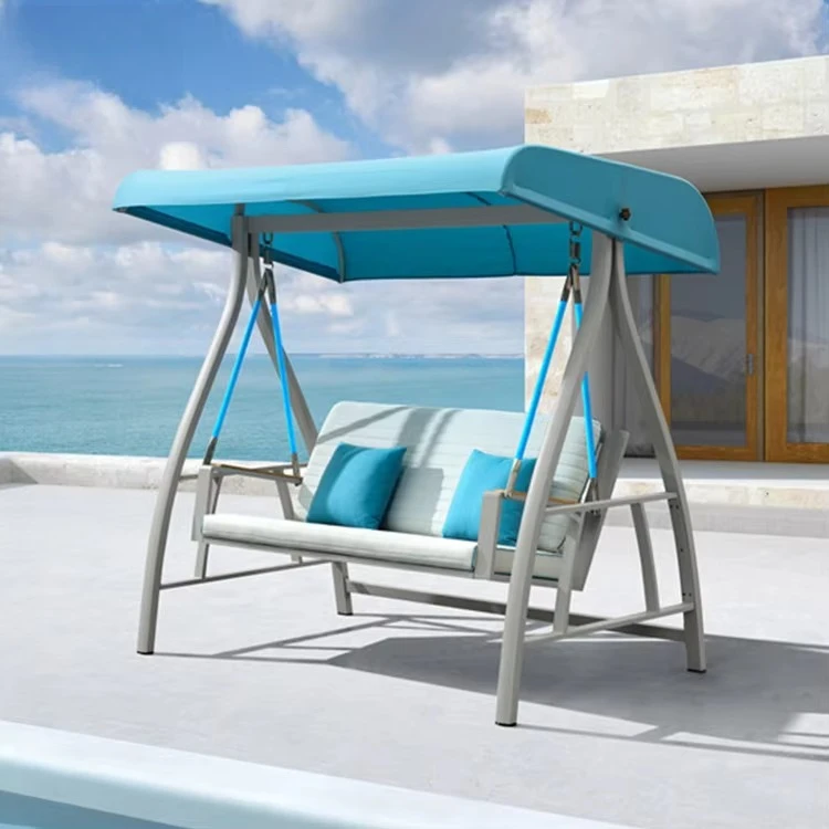 

2-seat Deluxe Outdoor Garden Swing Chair Hanging Chair Patio Swing with Canopy Patio Swing