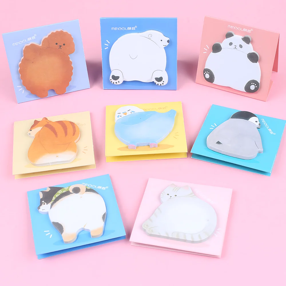 Cartoon Animal Sticky Notes Cute Kawaii Cat Dog Bear Panda Memo Pad Funny Post Notepad Kids Girls estetica Stationery Index Tab