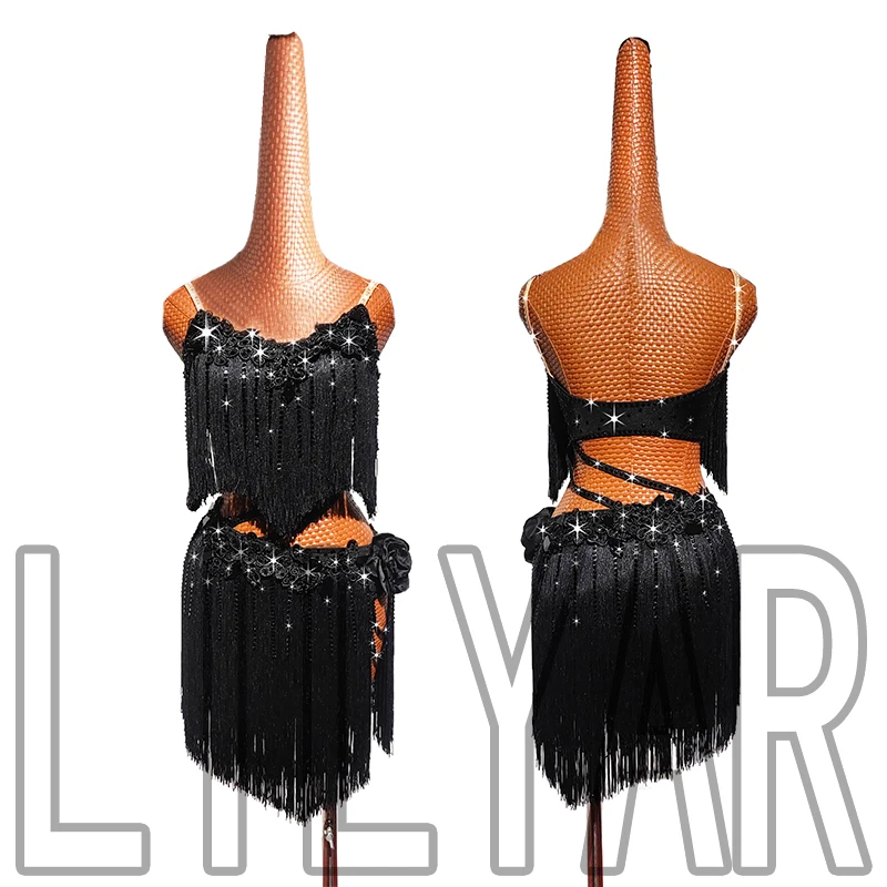 Boutique Promotion jupe de danse latine SALSA Costume de danse de salon tenue de compétition tenue de Performance vente enfants