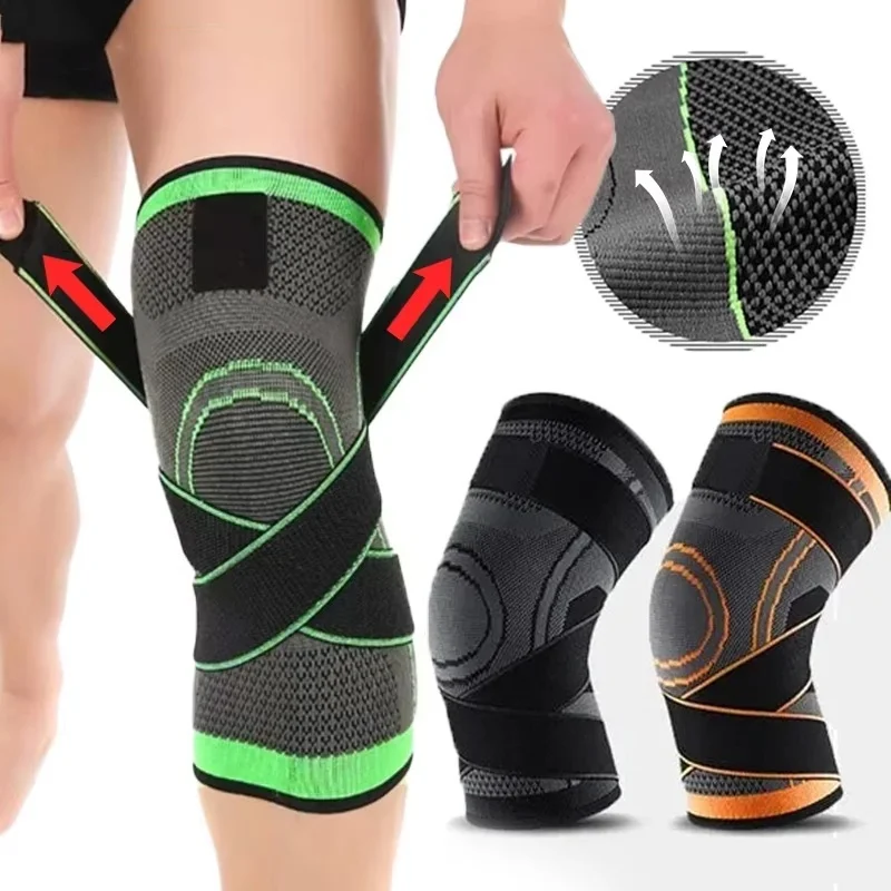 Knee Compression Sleeve With Adjustable Knee Compressions For Running Working Out Sport Wearing Hiking Soccer Basketball Running