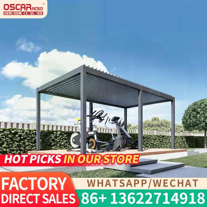 

4x3 3x4 Motorized Electric Aluminium Outdoor Sides Roof Luxury for Patio Garden Backyard Pergola