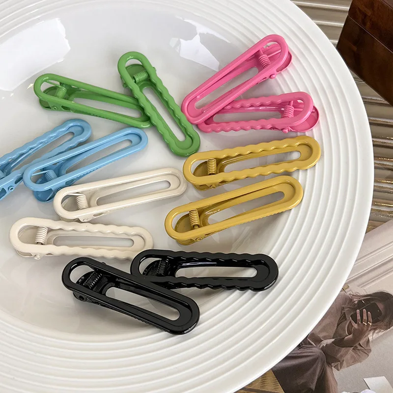New Y2k Sweet Cool Hot Girl Candy Color Wavy Hair Clips For Women Hairpins Makeup Clip Barrettes Fashion Wild Hair Accessories