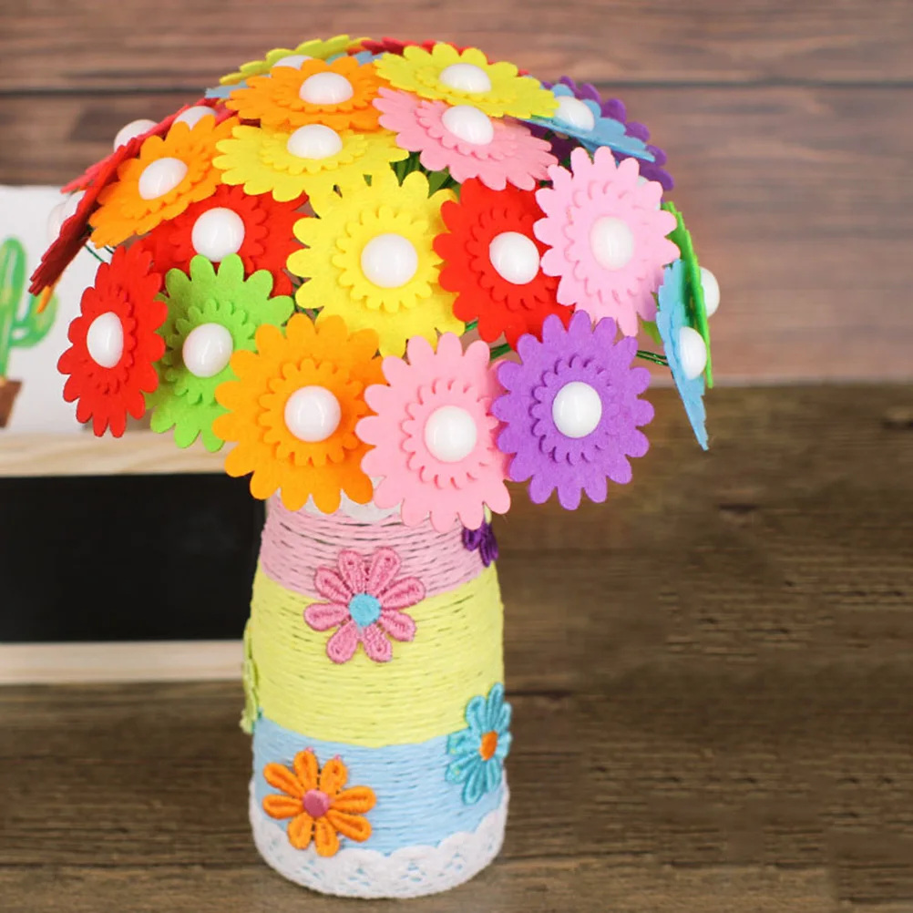 1pc Diy Taste Blume Handwerk Kit Pädagogisches Bouquet Handwerk Für Kinder Kreative Lernen Aktivität Kindergarten Geschenk Pretend